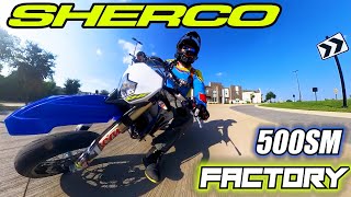 BEST Supermoto on the Market  Sherco 500SM Factory [upl. by Leamiba]