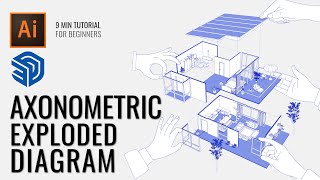 How to Make This Axonometric Exploded Diagram Under 10 Minutes  SketchUp to Illustrator Tutorial [upl. by Faden596]