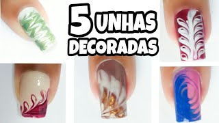 Unhas decoradas com PALITO DE DENTE passo a passo [upl. by Ellehsar61]