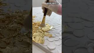 GoldLeaf GoldLeafArt Canvas artwork Gilding MetallicArt FineArt resin epoxy artandcraft [upl. by Aetnahc]