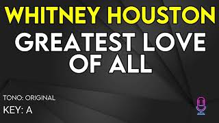 Whitney Houston  Greatest Love of All  Karaoke Instrumental [upl. by Ennaehr]