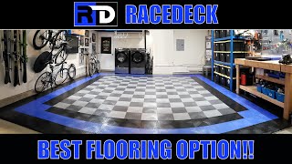 RaceDeck Garage Floor Installed Such a HUGE Upgrade [upl. by Aicirtel]