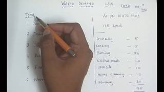 Water Demand  Environmental Engineering  Type of water demand  Water Demand in Tamil [upl. by Aihselat]