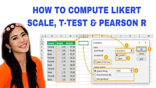 HOW TO COMPUTE LIKERT SCALE TTEST amp PEARSON R [upl. by Hctim]