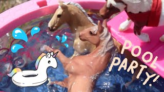 Schleich Horses Go to a Pool Party [upl. by Aldas38]