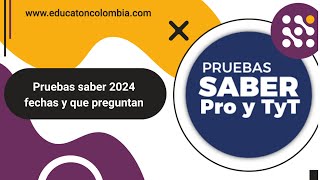 pruebas saber pro y tyt icfes 2024 examenes exámenes profesional ministeriodeeducación [upl. by Kailey]