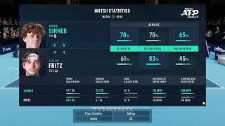 Tennis elbow 4 Sinner vs Fritz court Level Nitto ATP FINALS [upl. by Fradin]