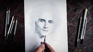 How to draw people Timothee Chalamet [upl. by Habeh]