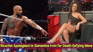 Ricochet Apologized to Samantha Irvin for Death Defying Move on WWE Raw [upl. by Eentruok]