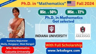 Mathematics  USA PhD Admission with full Scholarship  Arkansas  Indiana Purdue University [upl. by Yrreiht]