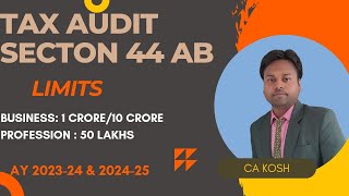 Tax Audit New limits for AY 202324 and 202425  section 44AB  Income Tax Act 1961 [upl. by Anatola]