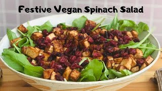 Festive Vegan Spinach Salad Recipe [upl. by Lemaj]