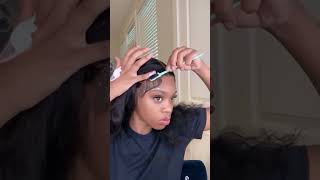 easy edge tutorial 💕 Do you like the final look wigs gluelesslacefrontwigs hairextensions [upl. by Ylimme244]