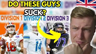 British Guy Reacts To The Difference Between Division 1 Division 2 and Division 3 [upl. by Assenad131]