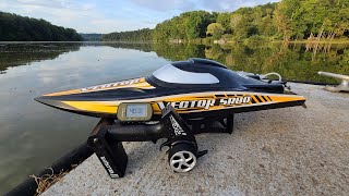 Best beginner RC boat Volantex Rc 7984 Vector SR80 first look wspeed test 403mph [upl. by Nevlin]