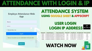 Attendence System with Ip Address using Google Sheet amp Apps Script  B24 [upl. by Ahlgren]