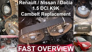 RenaultNissanDacia 15 DCI K9K Cambelt Replacement  Fast Version [upl. by Divd]