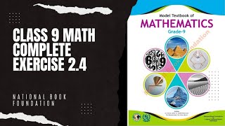 Class 9 Maths Exercise 24 NBF national book foundation federal board [upl. by Materse]