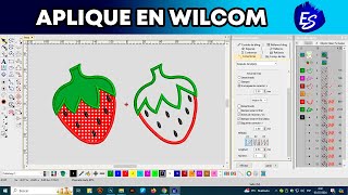 ✅✅ REALIZAR APLIQUE DE FRESA EN WILCOM 🍓🍓 HACER APLIQUE EN WILCOM FACIL [upl. by Nahem]