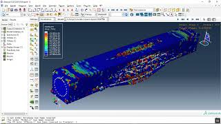 Air blast explosion over a rienforced concrete column with spiral CFRP strip in Abaqus [upl. by Adnalahs481]