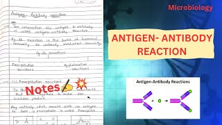 ANTIGEN ANTIBODY REACTION Notes📚 Microbiology  physiotherapy 2nd Yr💥 [upl. by Domela]