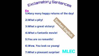 Exclamatory Sentences Spoken English [upl. by Colet]