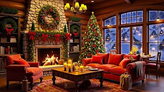 Cozy Christmas Porch Ambience  Gentle Jazz Melodies amp Fireplace Sounds for Unwind [upl. by Peterus824]