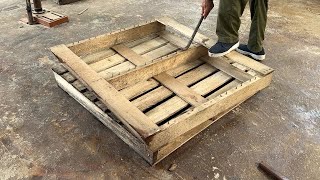 Amazing Woodworking Project From Old Pallets  Recycled Wood Pallet Chair Building Projects [upl. by Eirovi]