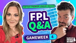 FPL QampA LIVE Gameweek 4  GW4 fantasypremierleague fantasyfootball fantasyfootballtips [upl. by Nairda]