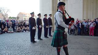 The Last Post ceremony at Menin Gate Ypres Belgium 18 April 2018 [upl. by Ahsieit]