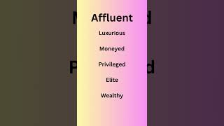 affluent englishvocabulary meaning vocabulary englishlanguage synonyms [upl. by Klepac]