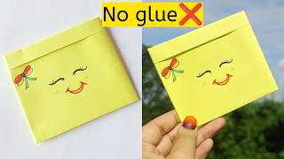 DIY paper pouchOrigami paper bagNo glue paper craftNo glue bag [upl. by Ceciley]