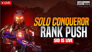 PLATINUM TO CONQUEROR  SOLO RANK PUSH BGMI LIVE  CONQUEROR RANK PUSH TIPS AND TRICKS [upl. by Eibrad]