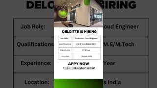 Deloitte Jobs shorts shortsviral job jobsforefreshers [upl. by Nitfa]