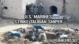 US Marine Mortar Team Hits Taliban Sniper [upl. by Ensign]