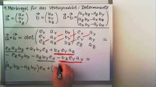 Vektorprodukt ►Merkregel 1  Determinantenschreibweise [upl. by Ahsiet773]