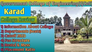 Government College of Engineering GCoE Karad College Review Cutoff Placement  mhtcet hostel [upl. by Esme]