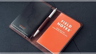 Making a leather cover for 3 Field Notes notebooks [upl. by Nemzzaj107]