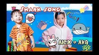 Shark Song Alex amp Ava baby shark Dances program for kids  pink fong [upl. by Fleeta]