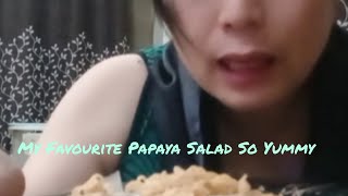 After a Long time Enjoy Eating My Favourite Papaya Salad With Noodles mukbang kanyimmaeze [upl. by Ahsikat]