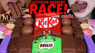 ASMR LEFTOVER DESSERT RACE BIG MILO KITKAT PURPLE ICE CREAM BARS MAGNUM ICE CREAM MARSHMALLOW 먹방 [upl. by Danczyk]