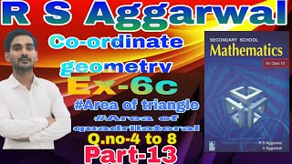 Rs aggarwal cbse Class 10th math Coordinate geometry ex6c Qno4 to 8 maths [upl. by Alverta]