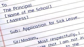 Application for Sick Leave  Sick leave application for Students in English  English application [upl. by Rhoades]