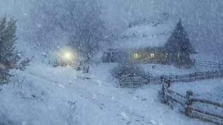 SnowBlanketed House in Winter Storm  Whistling Winds amp Haunting Blizzard Ambiance  Nature Sounds [upl. by Acinnej]