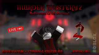 GIVEAWAYS Murder Mystery 2 HALLOWEEN LIVE STREAM JOINS ARE ON FOR FOLLOWERS [upl. by Harrod95]