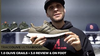 TRACE OLIVE ULTRA BOOST RELEASE REVIEW AND ON FOOT LOOK [upl. by Neelyak659]