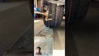 Test of explosion proof tires under long nails automobile tirecrush tires tools mechanic [upl. by Isabelita]