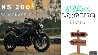 2024 Bajaj NS200 LED Version 600kms long ride review  Telugu [upl. by Onirotciv528]