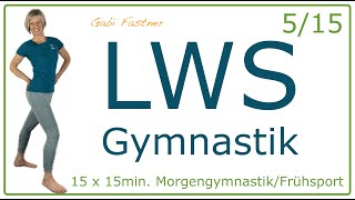 515 🍋 15 min LWS  Gymnastik  schmerzfreier unterer Rücken durch Bewegung  o Geräte im Stehen [upl. by Annayk522]