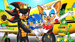 BABY SONIC Adopted by Rich SHADOW Family  Sad Story But Happy Ending  Sonic the Hedgehog 2 [upl. by Belmonte]